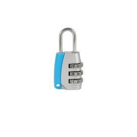 Epsilon 26 mm Combination Lock- EPSL176/ Number Locks, Attractive and Elegant Colors, Perfect for Luggage, Keyring, Toolbox, etc./ Multipurpose and Easy to Use/ Blue and silver