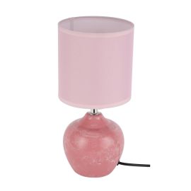 Epsilon Table Lamp- EPSTL194/ with Ceramic Base, Lampshade, Perfect for Studying, Working, can be Used at Home and Office, Decor Items, Bedside/ Light-Weight and Compact, Aesthetic Design / Pink