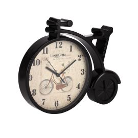 Epsilon Wall Clock- EPSWC1562/ Bicycle Shaped, Wall-Mounted, 1*AA Battery Operated and Durable/ Plastic Case and Glass Lens, Attractive Design, Silent Operation/ Ideal for Home, Living, Kids Room, etc./ Black