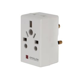 Epsilon 3 Way Universal Adapter- ES1363| Ideal for Home, Office, etc to Connect Chargers, Laptops, Lamp and Other Electrical Devices and Appliances| White