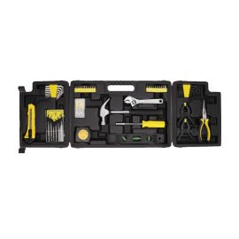 Epsilon 132 Piece Hand Tool Set- ET1048| Rust-Proof, High-Quality Tools For Durability, Comfortable Grip And A Storage Box| Set Includes Hammer, Measuring Tape, Hex Key, Level, Bits, Plier, Wrench, Screwdriver, Clips| For DIY, General Repairs, Maintenance