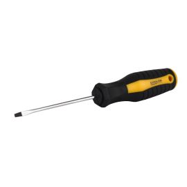 Epsilon Screwdriver Slotted- ET1115| 3 X 75 MM, With Double Injected Cushion Grip, High-Quality Carbon Steel and Heat Treated| Perfect for Loosening and Tightening Slotted Screws| Black and Yellow