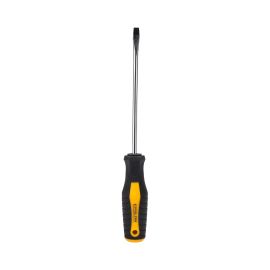 Epsilon Screwdriver Slotted- ET1119| 6 X 100 MM, With Double Injected Cushion Grip, High-Quality Carbon Steel and Heat Treated| Perfect for Loosening and Tightening Slotted Screws| Black and Yellow