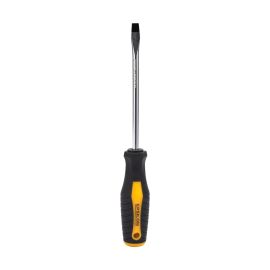 Epsilon Screwdriver Slotted- ET1121| 8 X 150 MM, With Double Injected Cushion Grip, High-Quality Carbon Steel and Heat Treated| Perfect for Loosening and Tightening Slotted Screws| Black and Yellow