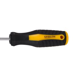 Epsilon Phillips Screw Driver- ET1125| Precision Screwdriver With Double Injected Cushion Grip Rubber, Ergonomic Design - Carbon Steel Build, Heat Treated And Hanging Hole For Easy Carry (PH1x75mm)| Light-Weight And Durable, Ideal For DIY, Home Improvemen