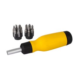 Epsilon 12-in-1 Ratcheting Driver- ET1127| High Torque Ratcheting Gear with Double Injected Cushion Grip, Versatile and Highly Durable| Perfect for a Wide Range of Applications| Black and Yellow