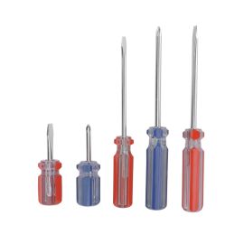 Epsilon 5 Pieces Screwdriver Set- ET1128| High-Quality and Highly Durable, Hardened and Tempered Carbon Steel Blades| Perfect for General Maintenance, House Repairs, DIY Projects| Red and blue