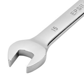 Epsilon 15 MM Combination Wrench- ET1139| Drop Forged Steel, Fully Polished, Hardened and Tempered, Highly Durable, Perfect for Hardening and Loosening Nuts| Silver