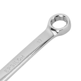 Epsilon 17 MM Combination Wrench- ET1141| Drop Forged Steel, Fully Polished, Hardened and Tempered, Highly Durable, Perfect for Hardening and Loosening Nuts| Silver