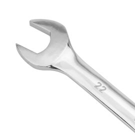 Epsilon 22 MM Combination Wrench- ET1146| Drop Forged Steel, Fully Polished, Hardened and Tempered, Highly Durable, Perfect for Hardening and Loosening Nuts| Silver