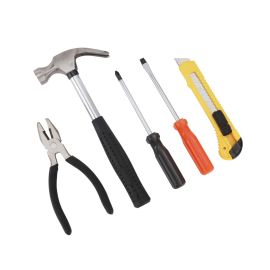 Epsilon 5 Piece Home Using Tool Kit- ET1163| Rust-Proof, High-Quality Tools For Durability, Comfortable Grip| Set Includes Claw Hammer, Utility Knife, Linesman Plier, Philips Screwdriver, Slotted Screwdriver| Ideal For DIY, Home Improvement, General Repai