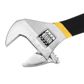 Epsilon 12" Adjustable Wrench- ET1190/ Precision Forged, Nickel Finished, Heat Treated with Cushion Grip, Highly Durable, Perfect for Hardening and Loosening Nuts/ Silver and Black