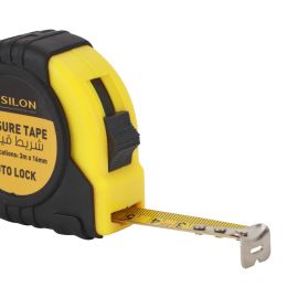 Epsilon Measuring Tape- ET1196| 3 M X 16 MM| High Visibility, Equipped with Self Lock, Perfect for Home and Business Use| Black and Yellow