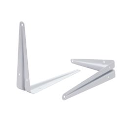 Epsilon Pack of Two Shelf Brackets- ET1204| 10 X 12", Light-Weight And Durable, Ideal For Home, Office, School| Package Includes Screws for Easy Installation| Silver