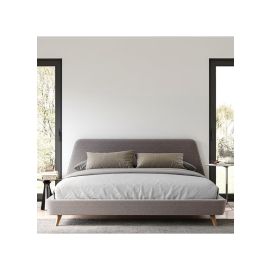 Arroyo Upholstered Bed 180x200cm King size Bed in Grey Color