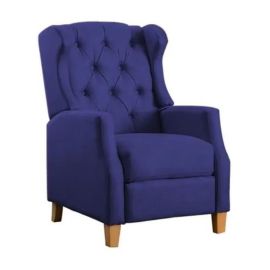 Mab Premium Button Tufted Chair Navy Blue 100x90x80