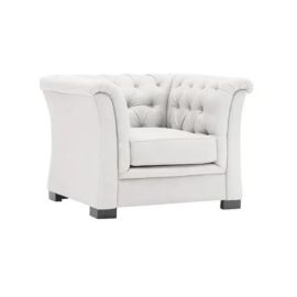 Chester Hill Single Fabric Sofa 1 Seater White 90x80x80