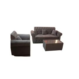 4-Seater Sofa Set with Table and Pillows - Dark Brown