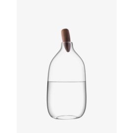  Float Decanter & Walnut Stopper 1.4L Clear 