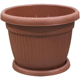 Flora 33CM Round Flowerpot, Elegant Rattan Design