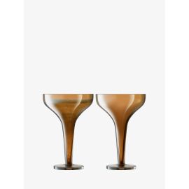 Epoque Champagne Saucer 150ml Amber/Lustre x 2