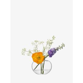 Flower Curved Bouquet Vase H15cm Clear