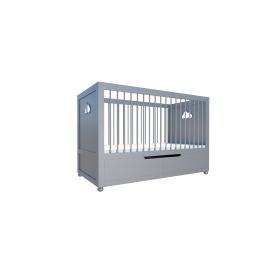 Home Hub 3-in-1 Convertible Crib in Grey With Storage Drawers