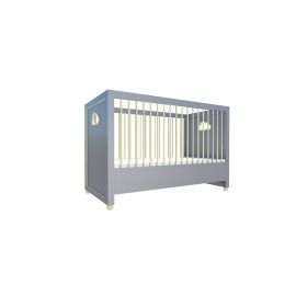 Home Hub 3 IN 1 Convertible Crib Grey - Coloured Rails - No Drawer - up to 8 years old