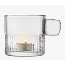 Handle Tealight Holder H9cm Clear