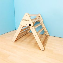 Moon Kids Natural Wood Pikler Triangle - For Kids 6 months To 5 years