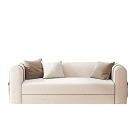 Karmel Modern White Boucle 3-Seater Sofa, Couch, loveseat, settee with Side Storage 