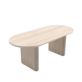 Elegance in Motion: Kavilrlar Oval Extendable Whitewash Dining Table - 6 Seater