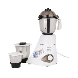 Krypton 3-IN-1 Mixer Grinder- KNB6192N/ 800W Heavy-Duty Motor with Stainless Steel Jars and Blades and PC Lids/ Includes Liquidizer, Grinding, Chutney Grinder Jar/ with Overload Protector, 3 Jars, 3 Speed Setting, Tetra Flow Technology for Efficiency/ Whi