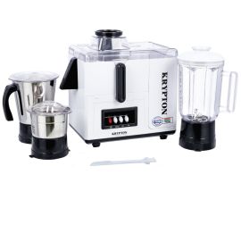 Krypton 4-IN-1 Mixer Grinder- KNB6276, 750W Powerful Copper Motor with Stainless Steel Jars and Blades and Unbreakable PC Lid,  Ergonomic Design with Motor Overload Protector, 3 Speed Setting and Harmonic Grinding Technology for Efficient Grinding