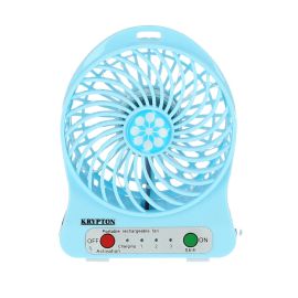 Krypton 5" Rechargeable Mini Fan- KNF6037/ LED Light with Long Working Hours and 3 Wind Speed/ Powerful and Efficient Cooling, High Performance 1500mAh Lithium Battery, Perfect for Home, Office, Study Room