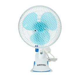 Krypton 8" Table/Clip Fan- KNF6116/ 2-in-1 Use, with 3 Leaf Blades For Strong Wind and 2-Speed Levels/ High Performance Motor For High Speed, with Oscillation/ Ideal for Home, Office, Apartment