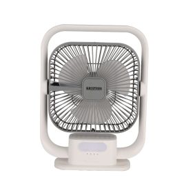 Krypton 8" Rechargeable Mini Fan- KNF6131-1/ LED Light with Long Working Hours and 3 Wind Speed/ Powerful and Efficient Cooling, High Performance 1500mAh Lithium Battery, Perfect for Home, Office, Study Room