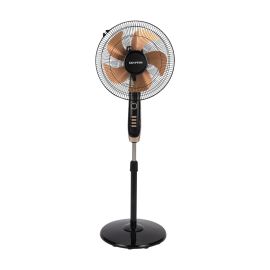 Krypton 16" Stand Fan- KNF6558/ Pedestal Fans with 5 Leaf Metal Blades for Strong Wind and 3-Speed Levels, 60 min Timer, Adjustable Height/ High Performance Motor, Ideal for Home, Office, Garage, Apartmen