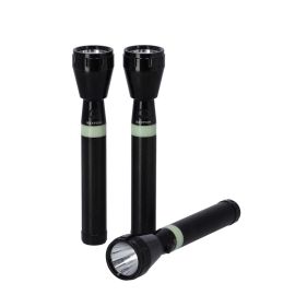 Krypton Rechargeable LED Flashlight- KNFL5403/ Pack of 3, Microchip LED with Triple Booster Technology/ Perfect for Indoor and Outdoor Use, 2 Hours Continuous Working/ Battery Torch Lights, Anodized Inside and Out/ Black