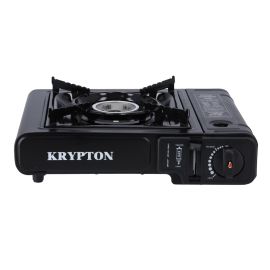 Krypton Portable Gas Stove, Adjustable Thermostat, KNGC6338 | Double Sealed Valve & Electronic Ignition | Over Pressure Protection | Convenient for Outdoor Camping Cooking