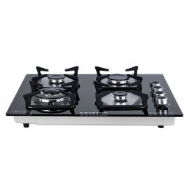 Krypton 2-IN-1 Built In Gas Hob- KNGC6423| Gas Stove with Sabaf Burners, Low Gas Consumption and Improved Gas Flow for Efficient Heating| Pulse Ignition System | Black