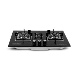 Krypton 2-IN-1 Built-In Gas Hob- KNGC6433/ Tempered Glass Top, Stove with Sabaf Burners, Low Consumption and Improved Flow for Efficient Heating/ Pulse Ignition System, Perfect for Residential Use, Apartment / Black