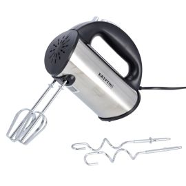 Stainless Steel Hand Mixer, 5 Speed Setting, 250W, | Beaters & Dough Hooks for Easy Whipping, Mixing Cookies, Brownies