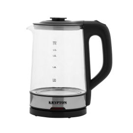 Krypton 1500W Electric Glass Kettle - Boil Dry Protection | Auto Shut Off | Fast Boil & Easy to Clean | Ideal for Hot Water, Tea or Coffee | 2L Cordless Kettle