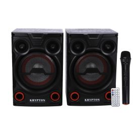 Krypton 2.0 Professional Speaker with Remote & Microphone, KNMS5195 | 8" Woofer with Colourful Light | With USB/Bluetooth Connect/FM Radio/SD/Aux Input | 40000W PMPO