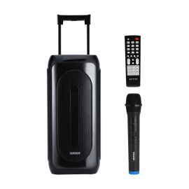 Krypton Portable and Rechargeable Party Speaker- KNMS5445| Trolley Party Speaker with EQ Effects, Wireless Mic and Remote Control| Bluetooth Connectivity, Recording Functions, LED Lights, Supports AUX, USB, TF, TWS, FM