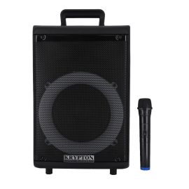 Rechargeable Portable Speaker 8" - Portable Trolley Speaker | Comfortable Handle | USB, SD Card, FM, Mic, Bluetooth & Remote | Powerful Sound Multimedia Speaker