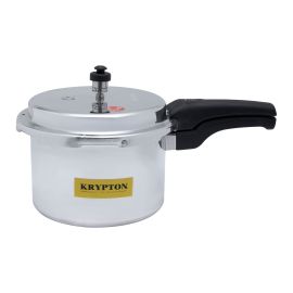 Krypton  Aluminum Pressure Cooker/ Induction Base, Equipped with Multiple Safety Feature and Lid/ Durable Construction with Firm and Comfortable Handles/ Compatible with Gas, Hotplate, Ceramic and Halogen Cooktops/ Silver