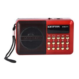 Krypton rechargeable Digital Radio with Mp3 Player, KNR6375 | 55 Channel Memory | USB & TF Card Player | Auto Search & Auto Save Radio | Radio with LED Digital Display