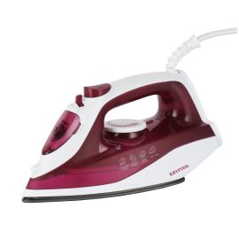 Krypton Steam Iron- KNSI6015/ Dry Steam Ironing Box with Nonstick Soleplate/ Compact and Handy Design with Multiple Functions/ 210 ml Water Tank, Suitable for All Kinds of Fabric, 1700 W Power/ 2 Years Warranty, White and Magenta